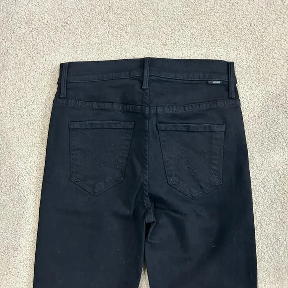 MOTHER The Stunner Double Zip Ankle Step Fray Jeans in Not Guilty Black Size 25 - Picture 6 of 10